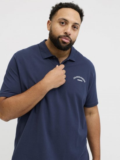 Jack & Jones College Logo Short Sleeve Polo Shirt Blue - Polos - Polos homme grande taille