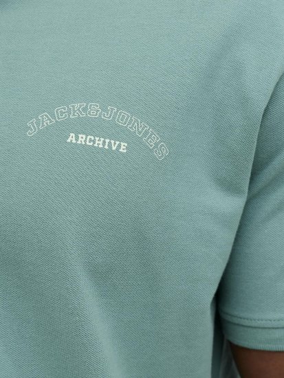 Jack & Jones College Logo Short Sleeve Polo Turquoise - Polos - Polos homme grande taille