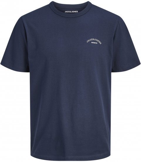Jack & Jones College Logo Crew Neck T-Shirt Blue - T-shirts - T-shirts Homme Grande Taille
