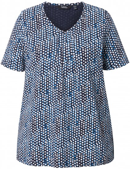 Ulla Popken So Many Dots Tee Navy Blue - T-shirts imprimés pour femme - 