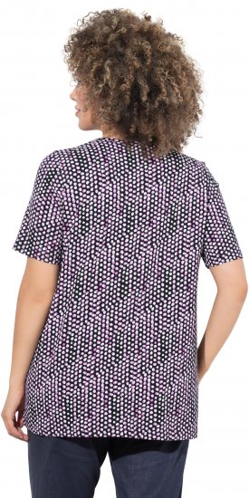 Ulla Popken So Many Dots Tee Light Heather - T-shirts imprimés pour femme - 