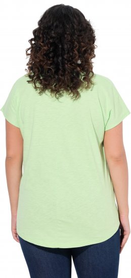 Ulla Popken Metallic Animal Cap Sleeve Graphic Tee Green - T-shirts imprimés pour femme - 