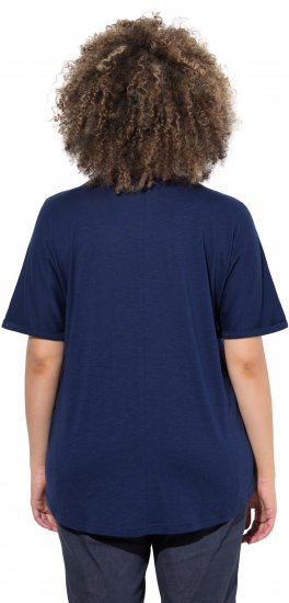 Ulla Popken Marine Print Short Sleeve Tee Ink Blue - T-shirts imprimés pour femme - 