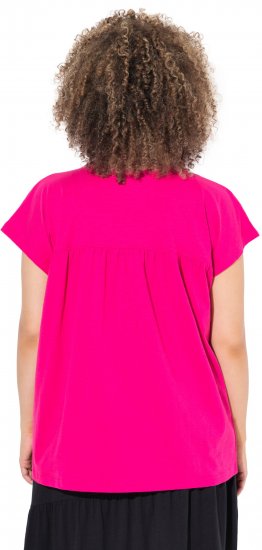 Ulla Popken Free Spirit Butterfly Cap Sleeve Graphic Tee Magenta Pink - T-shirts imprimés pour femme - 