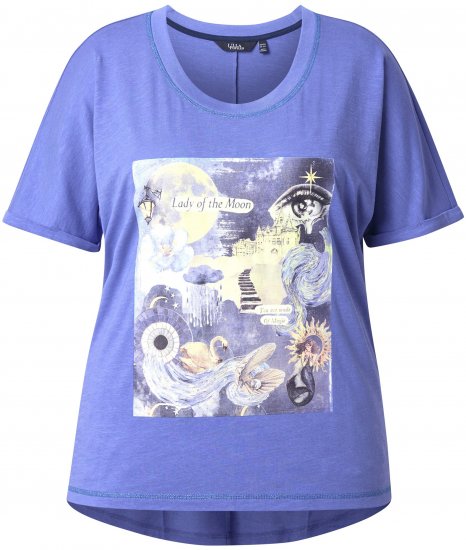 Ulla Popken Lady Of The Moon Short Sleeve Graphic Tee Lavender - T-shirts imprimés pour femme - 