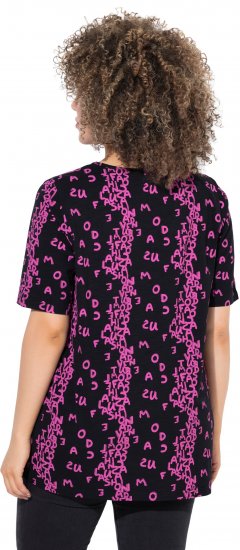 Ulla Popken Letter Print Short Sleeve Tee Magnolia Red - T-shirts imprimés pour femme - 