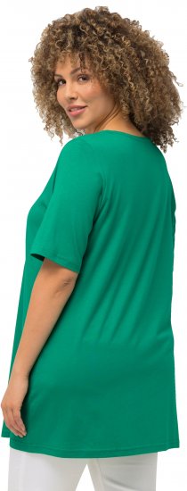 Ulla Popken Essential Front Pleat Tee Emerald Green - T-shirts - 