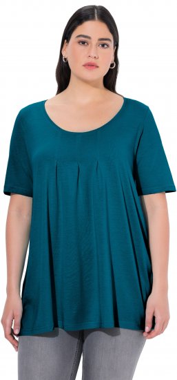 Ulla Popken Essential Front Pleat Tee Cerulean - T-shirts - 