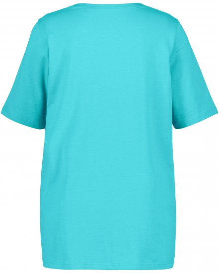 Ulla Popken Essential Square Neck Stretch Tee Deep Aqua - T-shirts - 