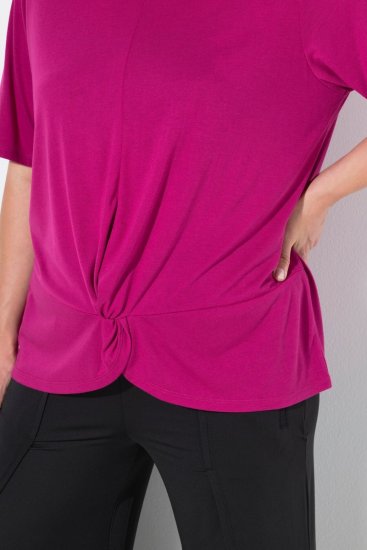 Ulla Popken Antibacterial Short Sleeve Draped Tee Light Magenta - T-shirts - T-shirts au féminin, grandes tailles