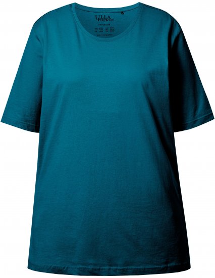 Ulla Popken Basic Round Neck Short Sleeve Relaxed Fit T-Shirt Dark Green - T-shirts - 