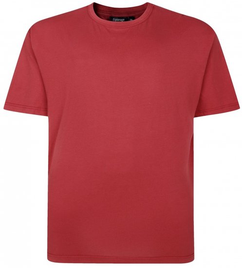 Espionage T015 Plain T-Shirt Ruby - T-shirts - T-shirts Homme Grande Taille