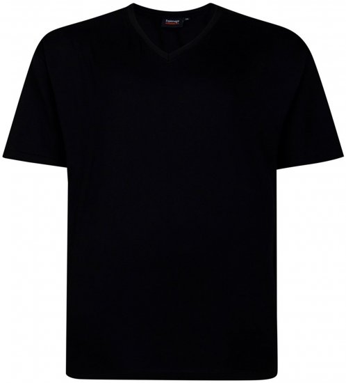 Espionage T016 Plain V-Neck T-Shirt Black - T-shirts sans impression - 