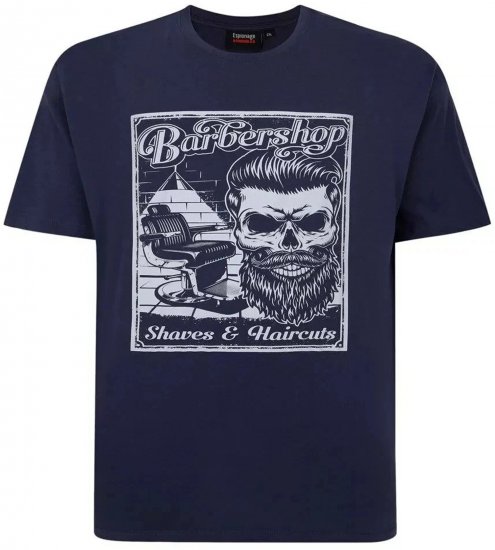Espionage T410 Barbershop Printed T-Shirt Navy - T-shirts avec impression - 