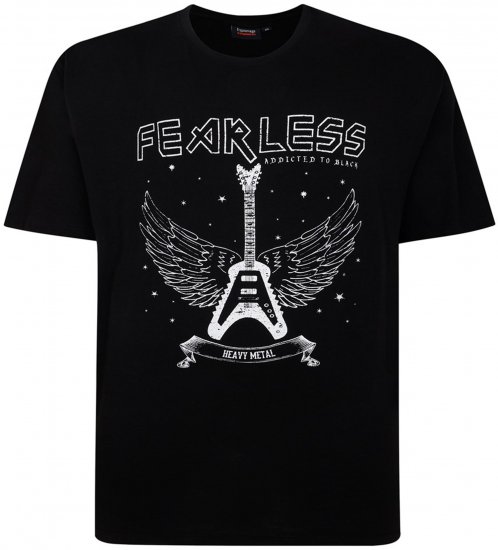Espionage T426 Fearless Printed T-Shirt Black - T-shirts - T-shirts Homme Grande Taille