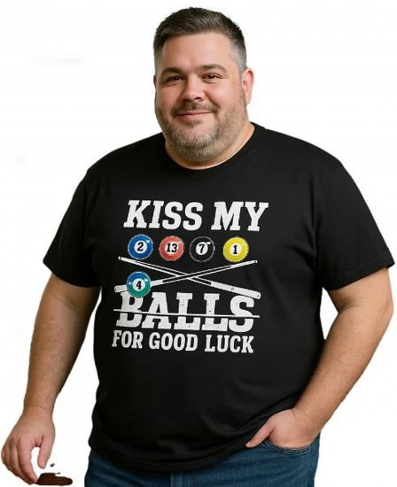 Espionage T436 Good Luck Kiss Printed T-Shirt Black - T-shirts - T-shirts Homme Grande Taille