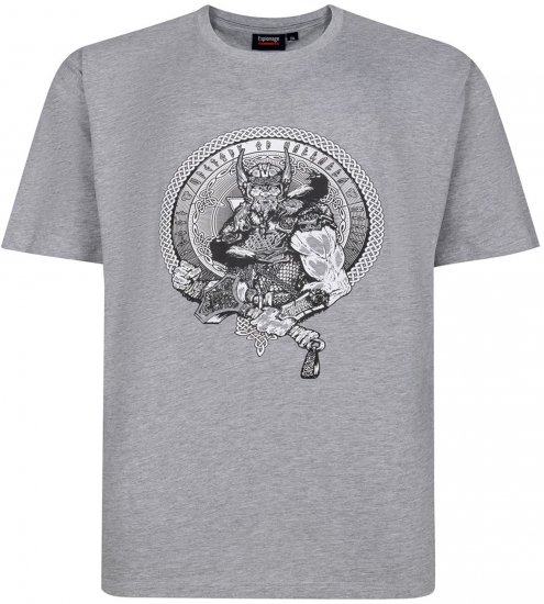 Espionage T453 Thors Hammer Printed T-Shirt Grey - T-shirts avec impression - 