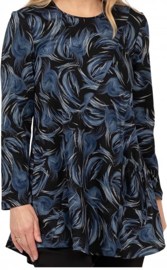 Scandinavian Caramel Swirls Tunic Blue - T-shirts imprimés pour femme - 