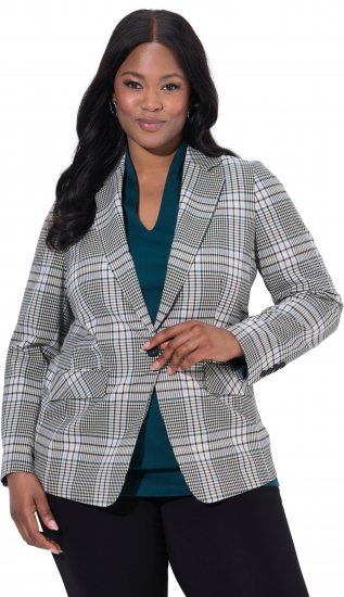 Ulla Popken Blazer À Carreaux Vert - Blazers - 