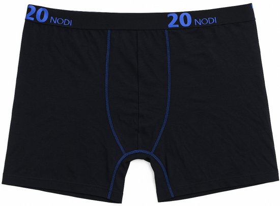 20 Nodi Stretch Cotton Boxer with Medium Leg Black - Sous-vêtements & bain - Sous-vêtements Grande Taille
