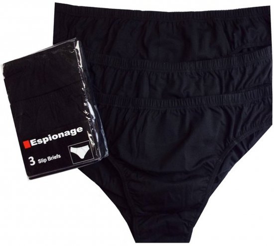 Espionage U002 3-Pack Slip Briefs Black - Slip - Slip grande taille pour homme