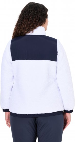 Ulla Popken Color Block Teddy Fleece Jacket Snow White - Sweatshirts & hoodies - 