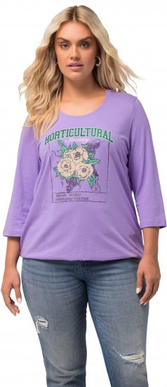 Ulla Popken Horticultural Graphic Floral Tee Pale Lilac - T-shirts imprimés pour femme - 