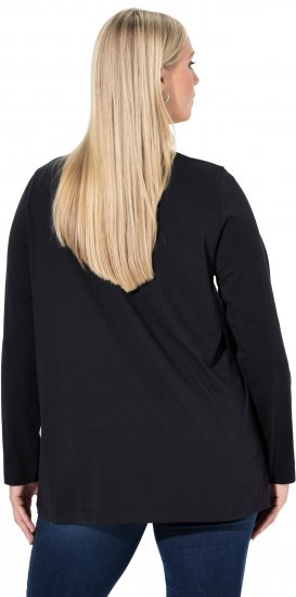 Ulla Popken Sequined Puppy Long Sleeve Graphic Tee Black - T-shirts imprimés pour femme - 