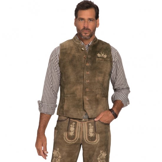 JP1880 Vest Goat Suede Traditional Moss Green - Tenues de fête - Tenues de fête – Pour célébrer avec style et confort