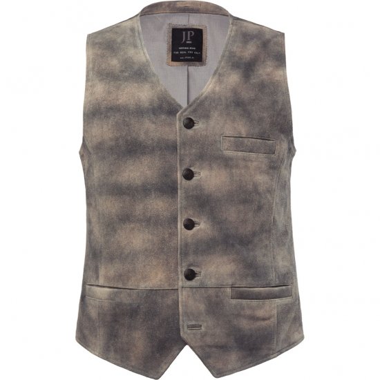 JP1880 Vest Traditional Cowhide Graphite Grey - Vestes - Vestes homme grandes tailles