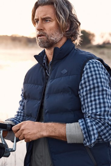 JP1880 Quilted Gilet Stand-up Collar Navy - Vestes - Vestes homme grandes tailles