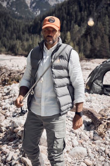 JP1880 Quilted Vest Outdoor Stand-up Collar Grey - Vestes - Vestes homme grandes tailles