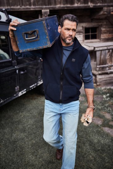 JP1880 Fleece Gilet Stomach Fit Navy - Vestes - Vestes homme grandes tailles