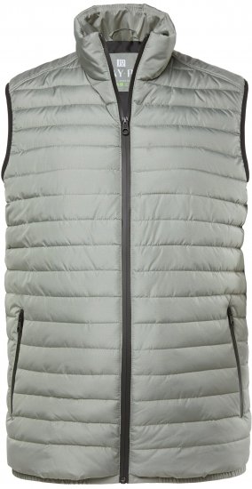 JAY-PI Lightly Quilted Vest with Stomach Fit Grey - Vestes - Vestes homme grandes tailles
