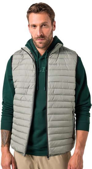 JAY-PI Lightly Quilted Vest with Stomach Fit Grey - Vestes - Vestes homme grandes tailles