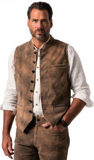 JP1880 Vest Traditional Cowhide Brown - Tous les vêtements - Vêtements grande taille pour hommes