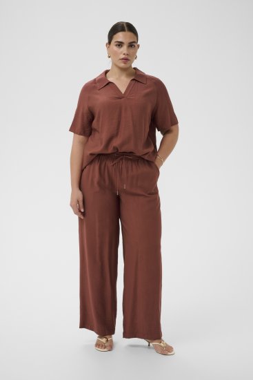 Kaffe Curve Emilia Wide Pants Henna Brown - Pantalons - 