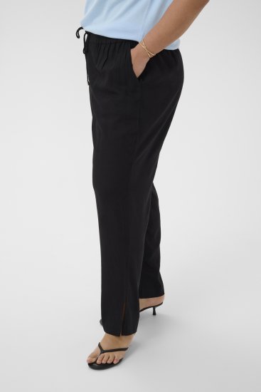 Kaffe Curve Mille Wide Pants Black Deep - Pantalons en tissu - 