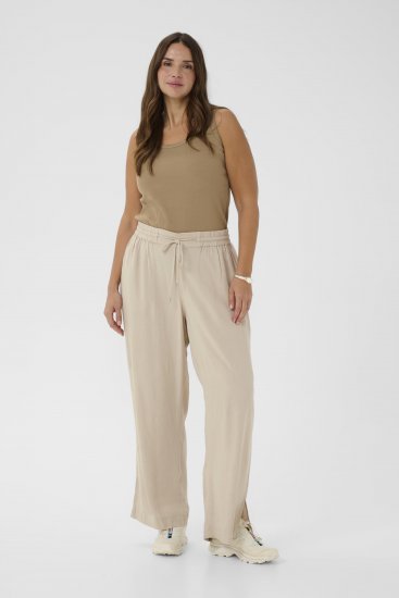 Kaffe Curve Mille Wide Pants Feather Grey - Pantalons en tissu - 