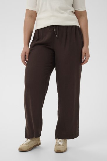 Kaffe Curve Mille Wide Pants Coffee Brown - Pantalons en tissu - 