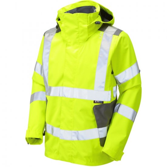 Leo Exmoor Ecoviz 10K Performance+ Breathable Jacket Hi-Vis Yellow - Vêtements de travail - Vêtements de travail grandes tailles