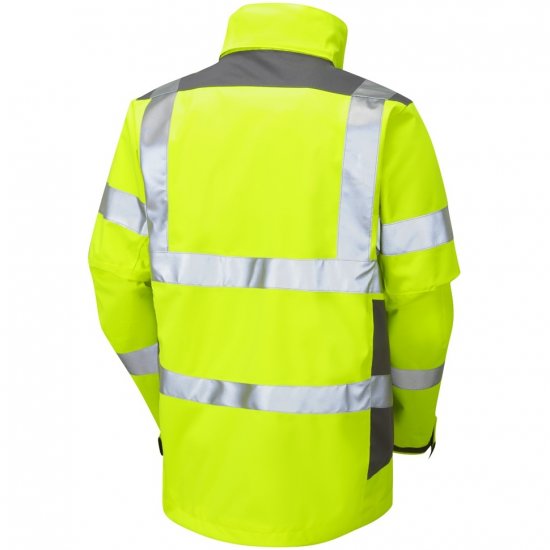 Leo Exmoor Ecoviz 10K Performance+ Breathable Jacket Hi-Vis Yellow - Vêtements de travail - Vêtements de travail grandes tailles