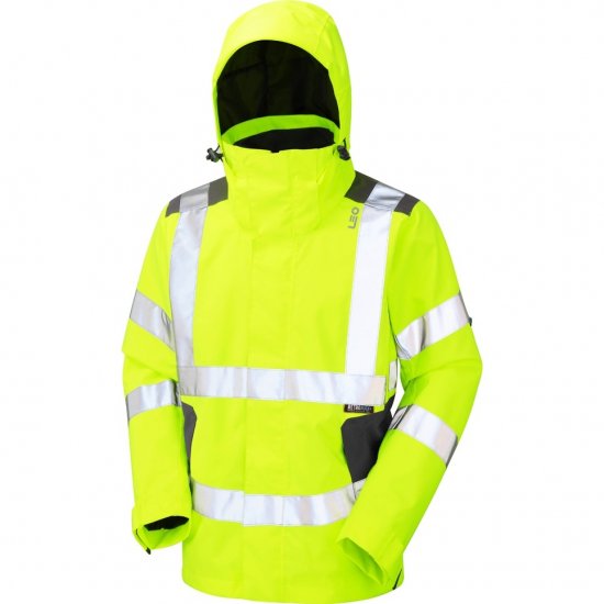 Leo Exmoor Ecoviz 10K Performance+ Breathable Jacket Hi-Vis Yellow - Vêtements de travail - Vêtements de travail grandes tailles
