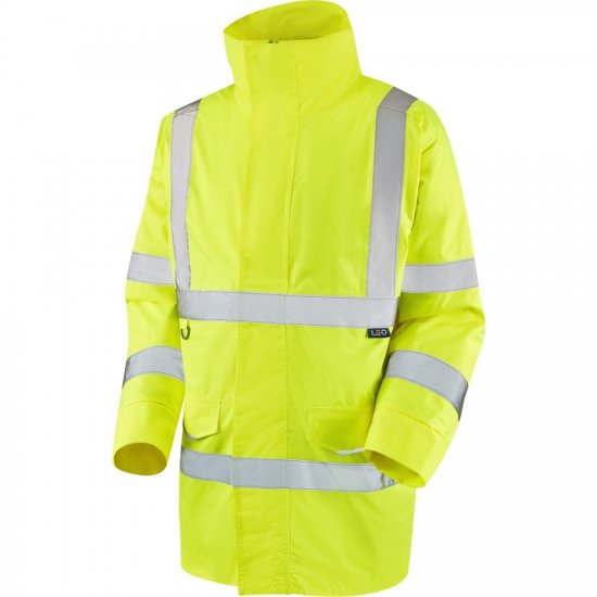 Leo Tawstock EcoViz 4K Baffle Lined Anorak Hi-Vis Yellow - Vêtements de travail - Vêtements de travail grandes tailles