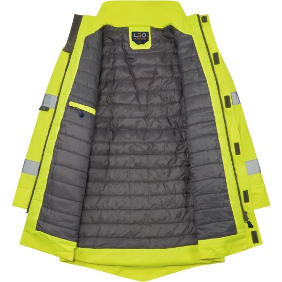 Leo Tawstock EcoViz 4K Baffle Lined Anorak Hi-Vis Yellow - Vêtements de travail - Vêtements de travail grandes tailles