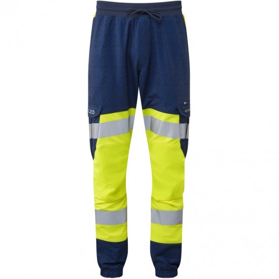 Leo Hawkridge Ecoviz High Performance 4X Stretch Trouser Hi-Vis Yellow/Grey - Vêtements de travail - Vêtements de travail grandes tailles