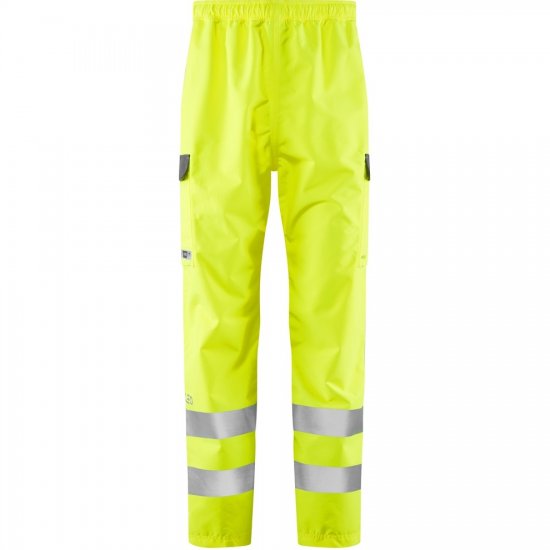 Leo Westleigh Ecoviz 10K Performance Breathable Overtrouser Hi-Vis Yellow - Vêtements de travail - Vêtements de travail grandes tailles