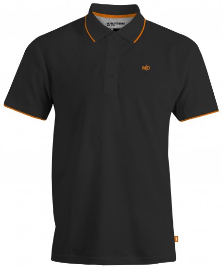 Motley Denim Helsinki Polo Black - Polos - Polos homme grande taille