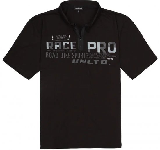 Lavecchia 2030 Polo Shirt Short Sleeve Black - Polos - Polos homme grande taille