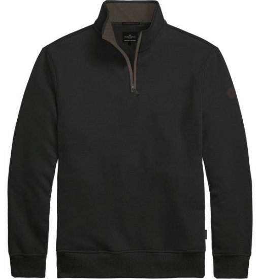 Double Outfitters MTOP-1163 Sweat-shirt col zippé Noir - Sweatshirts & hoodies - Sweatshirts/Hoodies grande taille homme